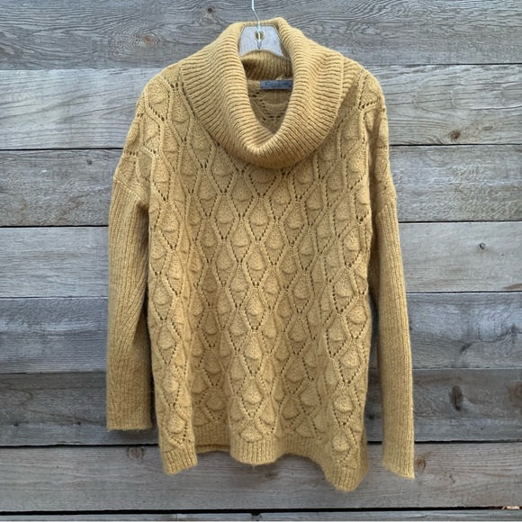 Elsamanda Sweaters - Elsamanda Anthropologie Sweater Womens M Mohair Blend Cowl Textured Semi Sheer